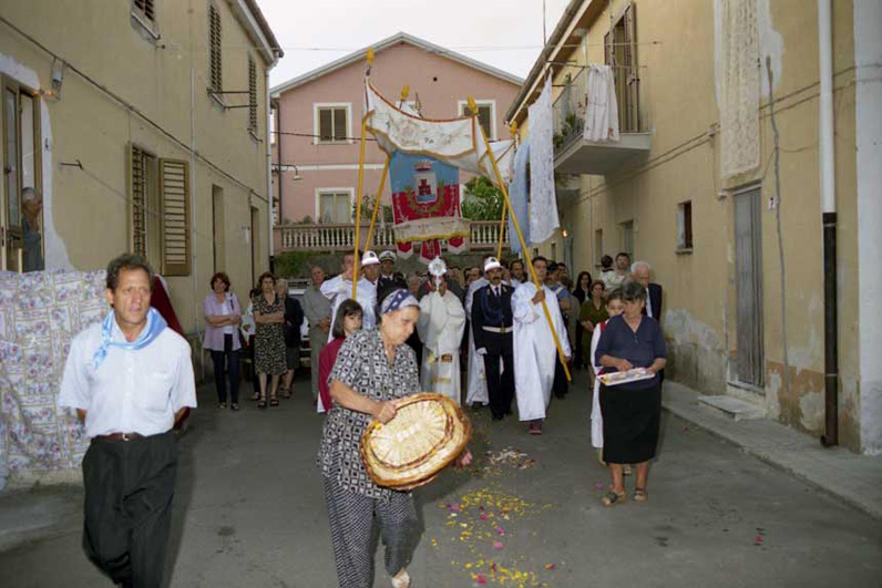 I fiori sul percorso della processione