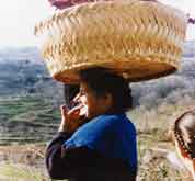 Donna con cesta in testa